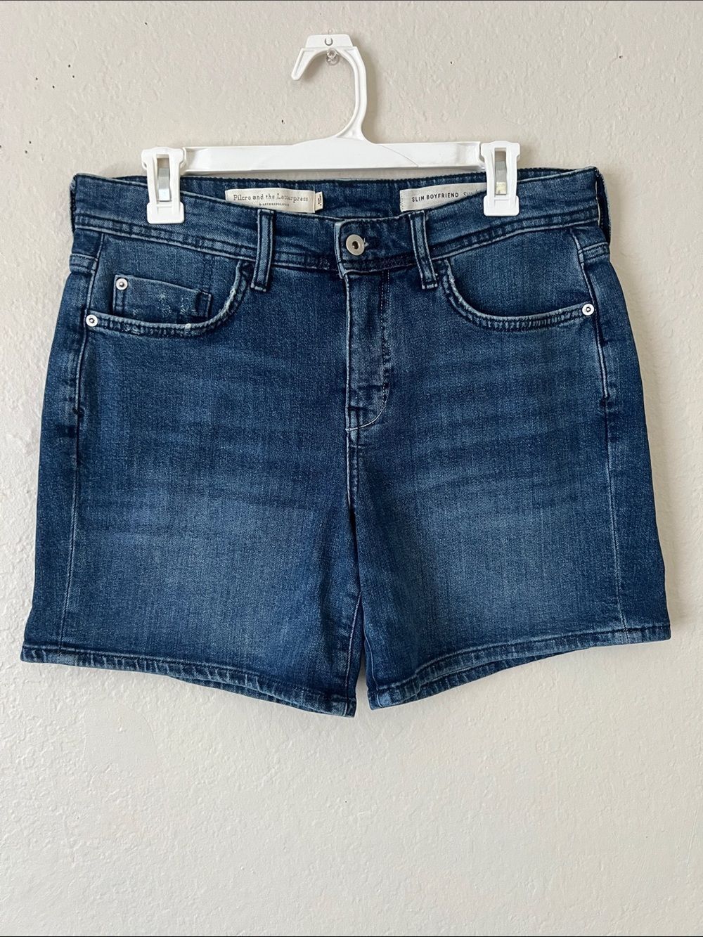 EUC Pilcro and the Letterpress Slim Boyfriend Denim Shorts Cotton Blend Size 29